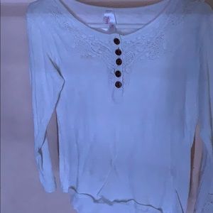 White top with lace and buttons